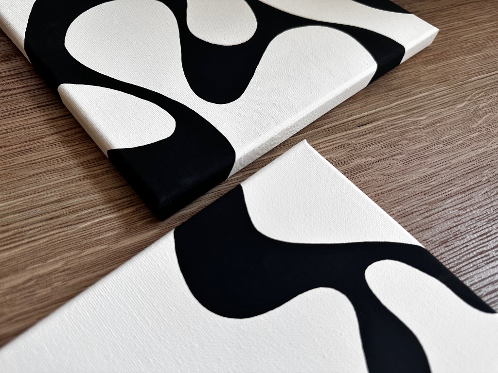 Shadow Garden canvas detail with black organic forms