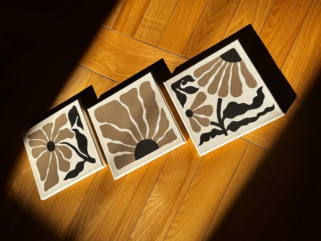 Sunlit Botanicals three-piece set on wood floor