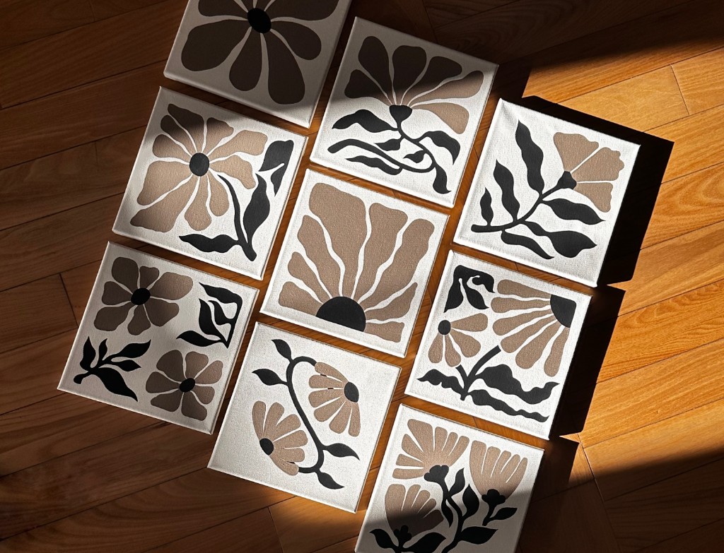 Sunlit Botanicals nine-piece set on wood floor